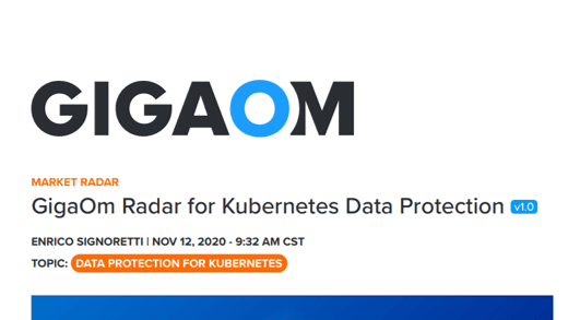 Analyst: GigaOm Radar for Kubernetes Data Protection