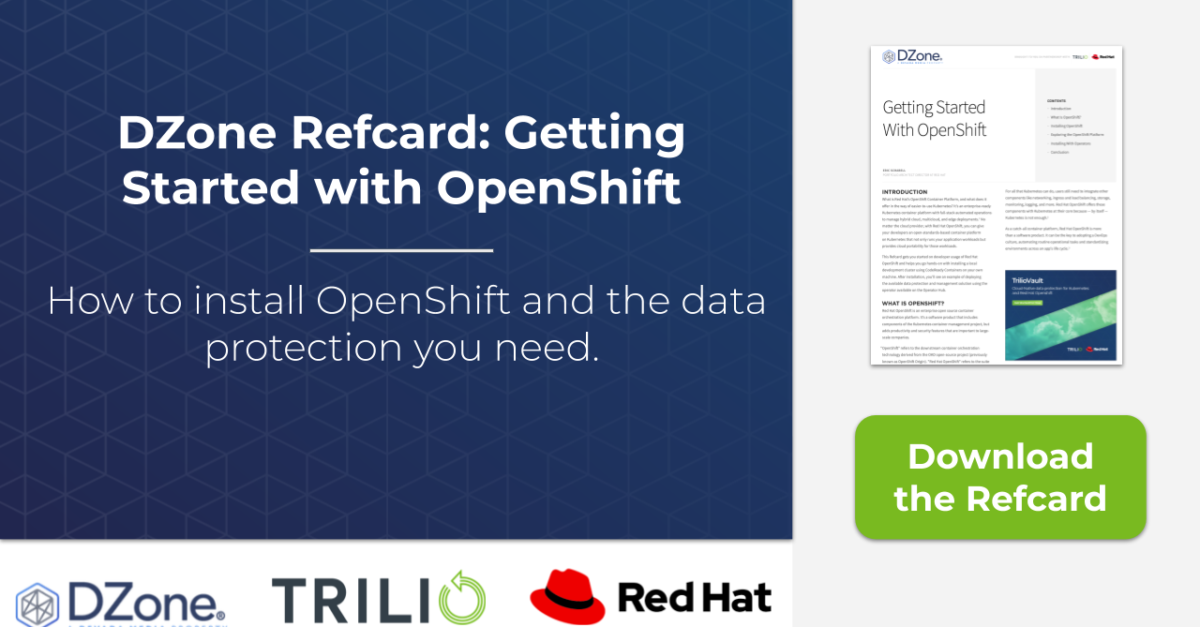 DZone Refcard: Getting Started with OpenShift