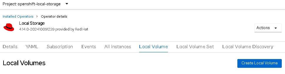 Configuring the local storage operator