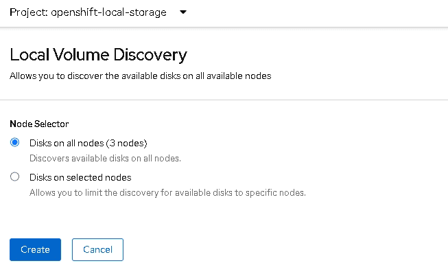 Discovering local volumes on cluster nodes