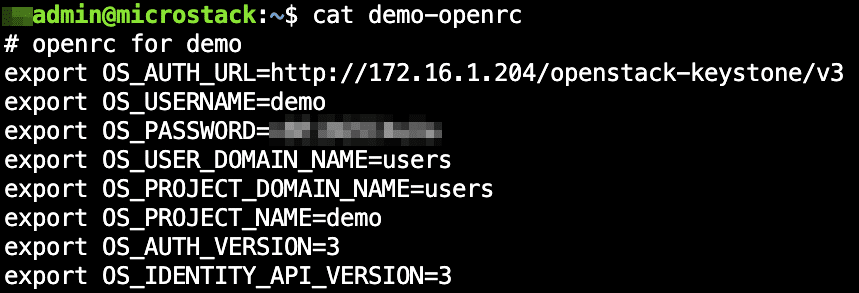 You can now use the horizon URL and the openrc credentials to log in.