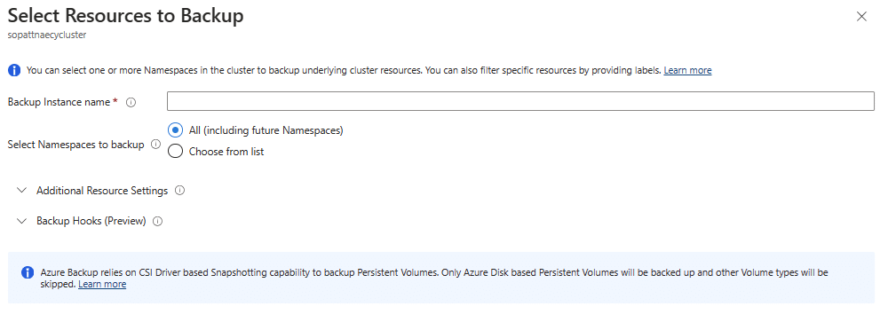 Scoping the resources that need to be backed up (source)